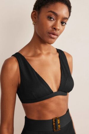 Ribbed V-neck Bikini Top